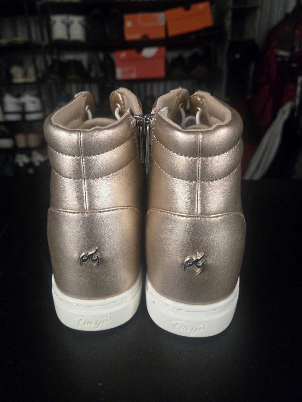 Fuego Unisex Champagne Dance High Top Sneakers Size Mens 5.5 Women's 6.5 - Picture 5 of 10